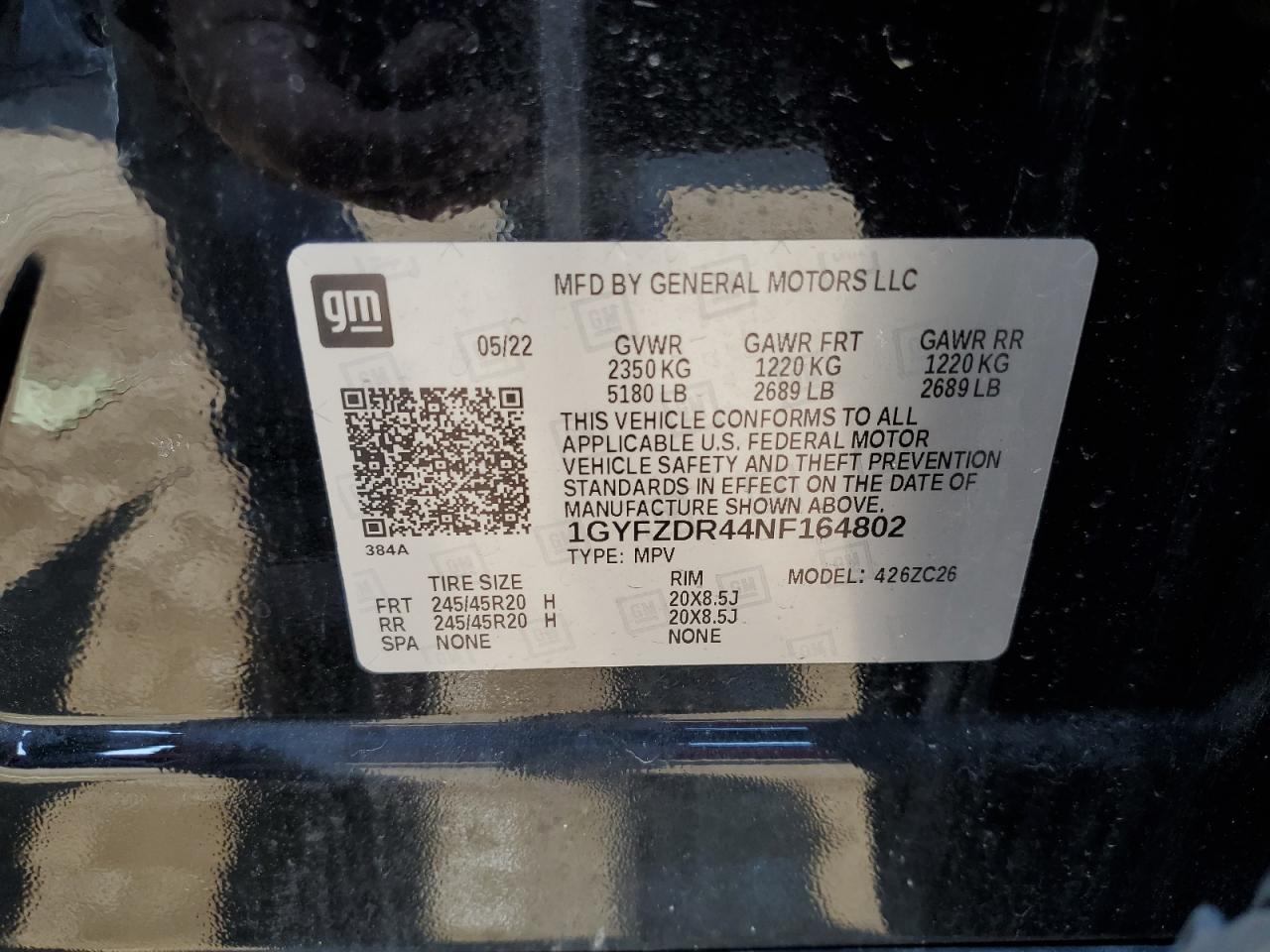 2022 Cadillac Xt4 Premium Luxury VIN: 1GYFZDR44NF164802 Lot: 80721545