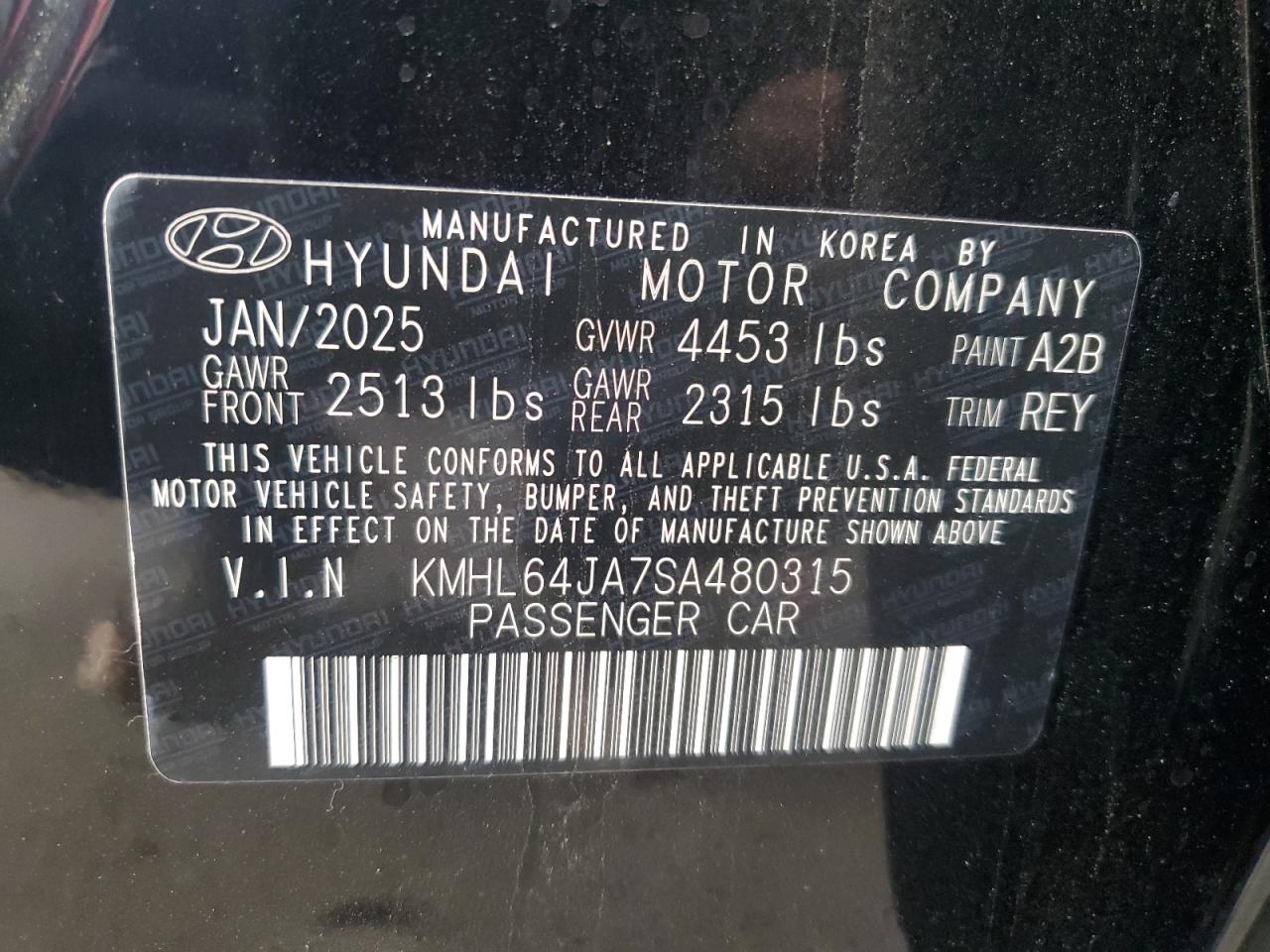 2025 Hyundai Sonata Sel VIN: KMHL64JA7SA480315 Lot: 84482045