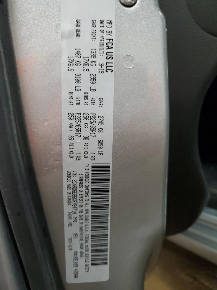 2019 Dodge Grand Caravan Gt VIN: 2C4RDGEG6KR764714 Lot: 71049505