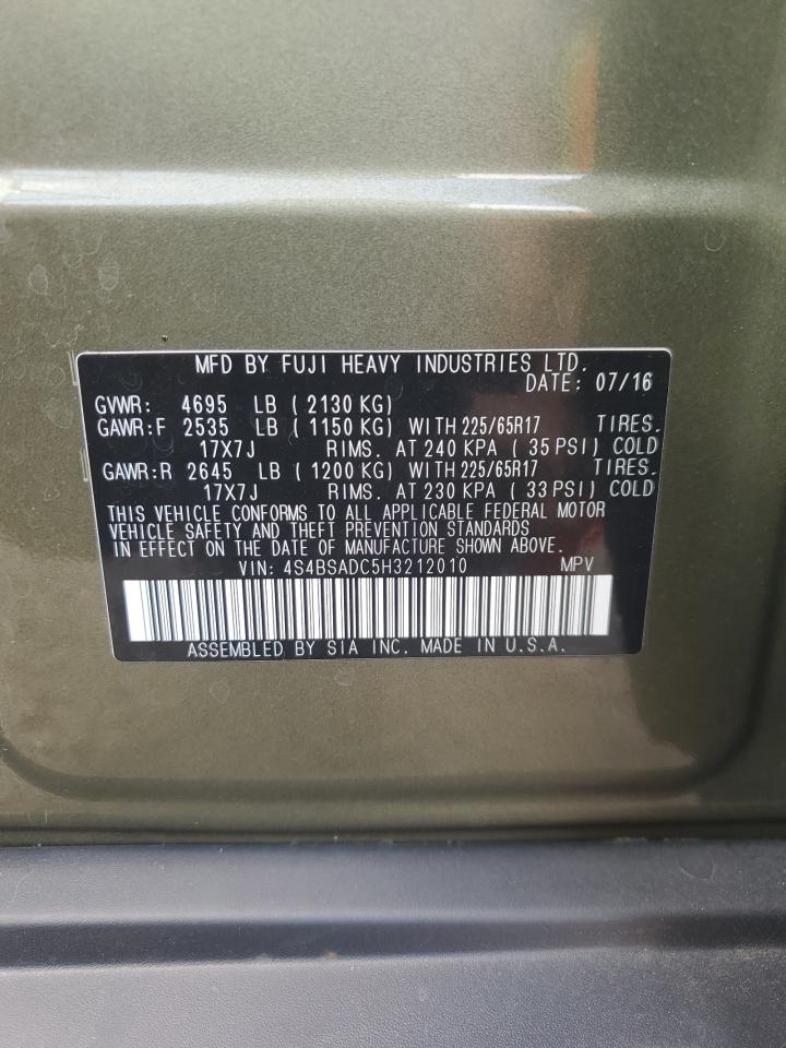 2017 Subaru Outback 2.5I Premium VIN: 4S4BSADC5H3212010 Lot: 84221085