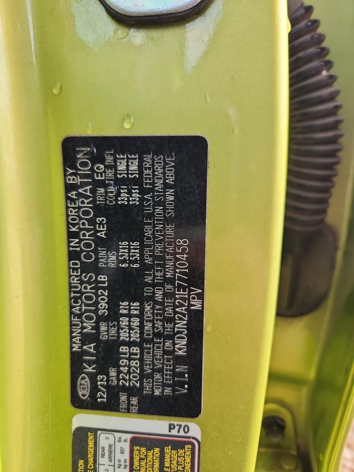 2014 Kia Soul VIN: KNDJN2A21E7710458 Lot: 81141145