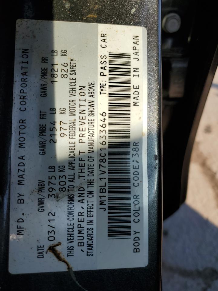 2012 Mazda 3 I VIN: JM1BL1V78C1633646 Lot: 80739525
