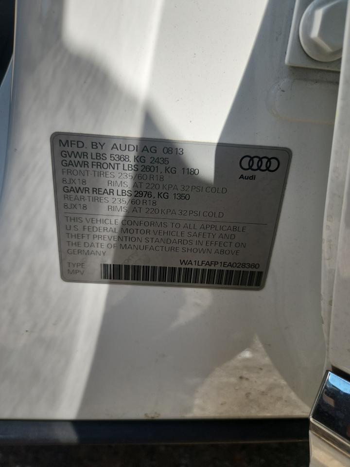 2014 Audi Q5 Premium Plus VIN: WA1LFAFP1EA028360 Lot: 81033725