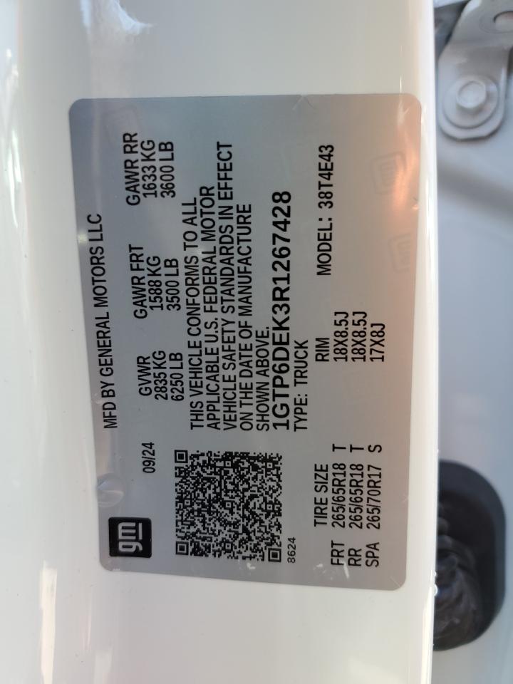 2024 GMC Canyon At4 VIN: 1GTP6DEK3R1267428 Lot: 82092485