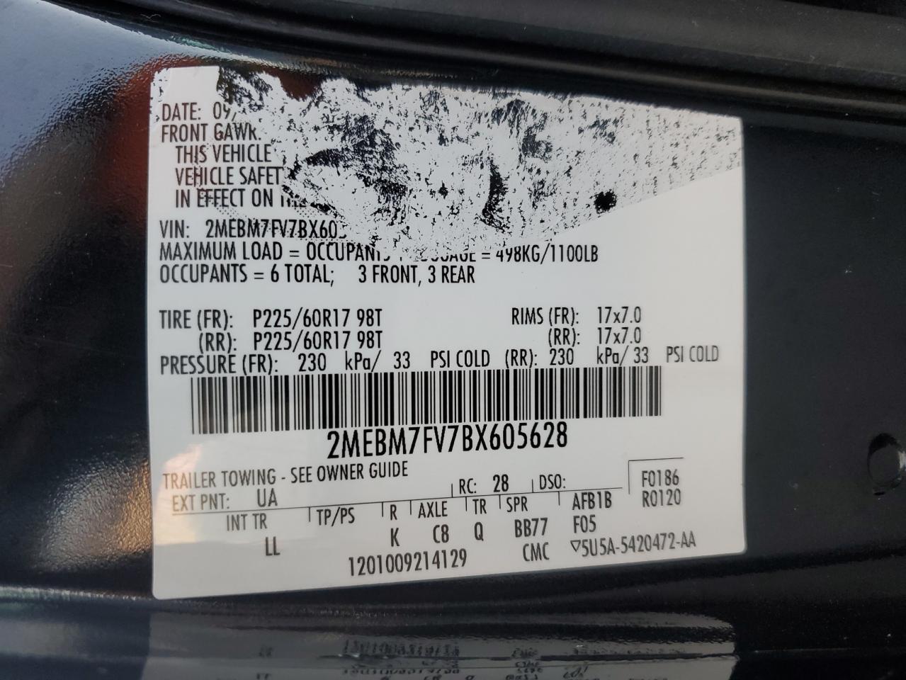 2011 Mercury Grand Marquis Ls VIN: 2MEBM7FV7BX605628 Lot: 71410285