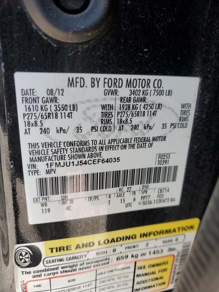 2012 Ford Expedition Xlt VIN: 1FMJU1J54CEF64035 Lot: 83863845