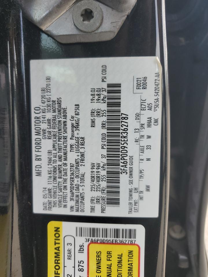 2014 Ford Fusion Titanium VIN: 3FA6P0D95ER362787 Lot: 81509895