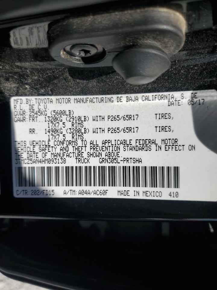 2017 Toyota Tacoma Double Cab VIN: 3TMCZ5AN4HM093138 Lot: 71770325