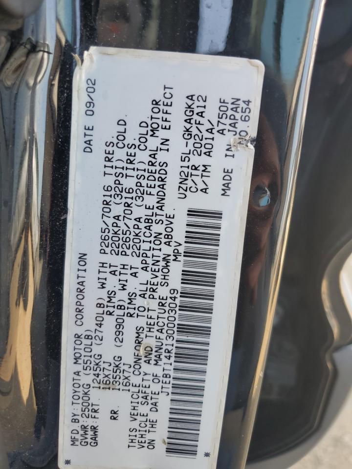 2003 Toyota 4Runner Sr5 VIN: JTEBT14R130003049 Lot: 81038195