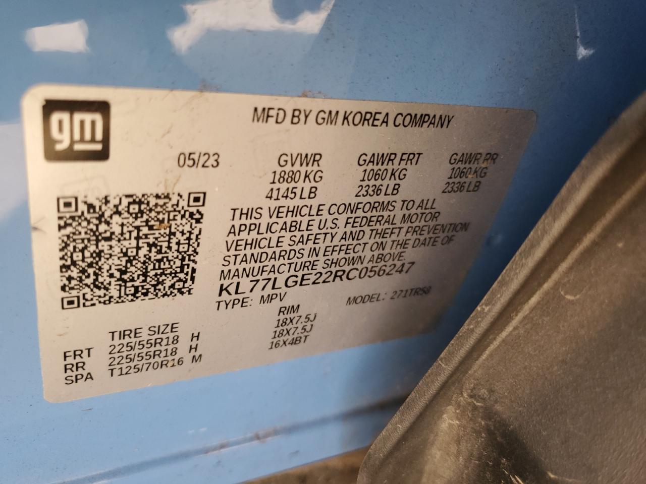 2024 Chevrolet Trax 1Rs VIN: KL77LGE22RC056247 Lot: 82082275