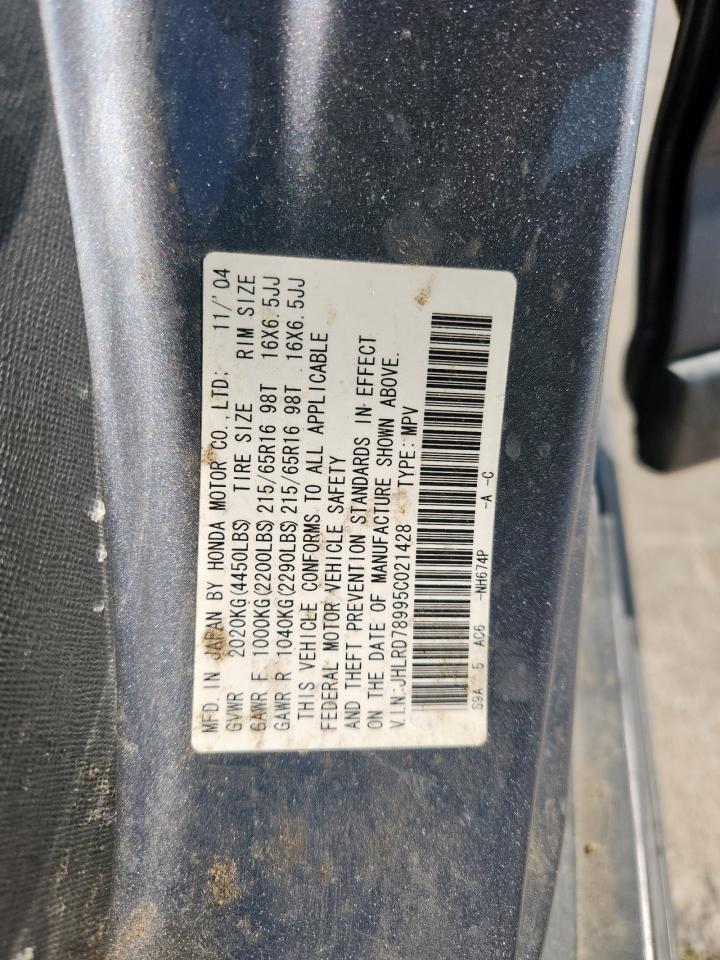 2005 Honda Cr-V Se VIN: JHLRD78995C021428 Lot: 72093255