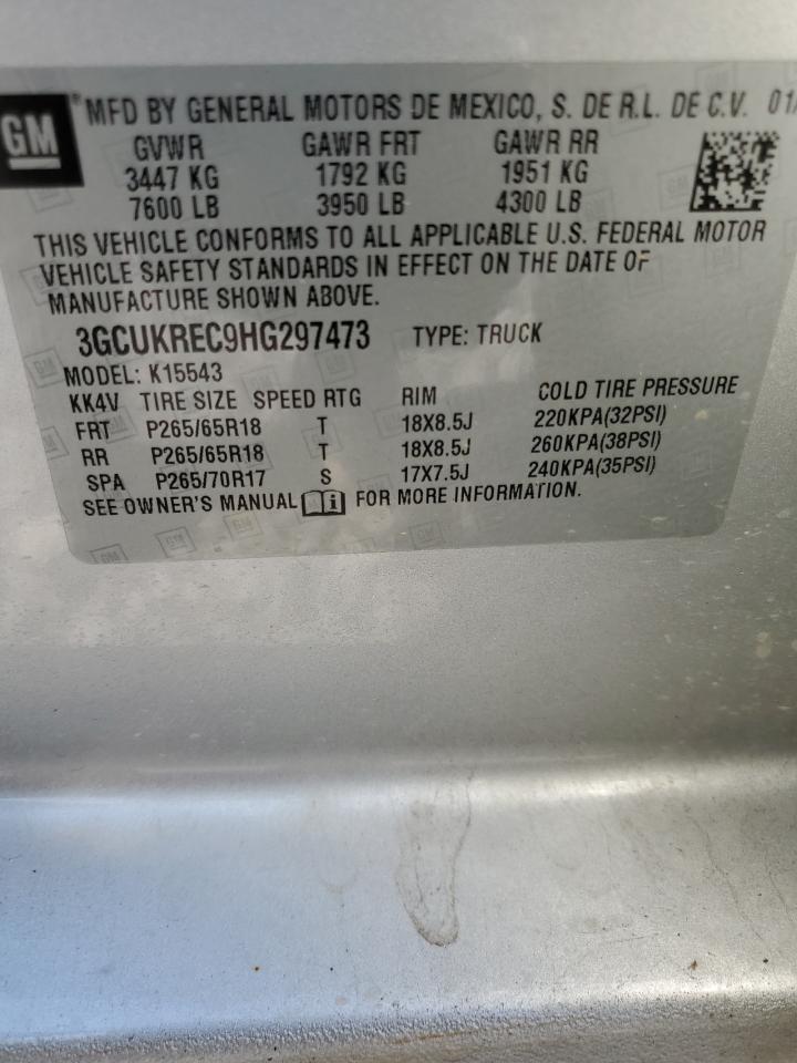 2017 Chevrolet Silverado K1500 Lt VIN: 3GCUKREC9HG297473 Lot: 71820605