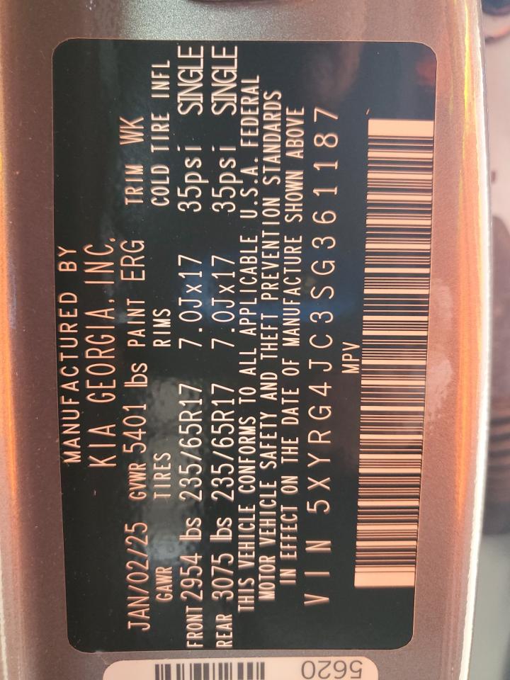 2025 Kia Sorento Lx VIN: 5XYRG4JC3SG361187 Lot: 82102545