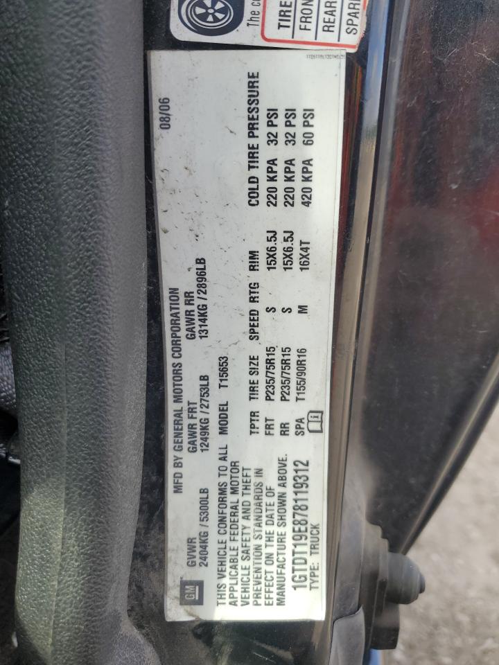 2007 GMC Canyon VIN: 1GTDT19E878119312 Lot: 81029675