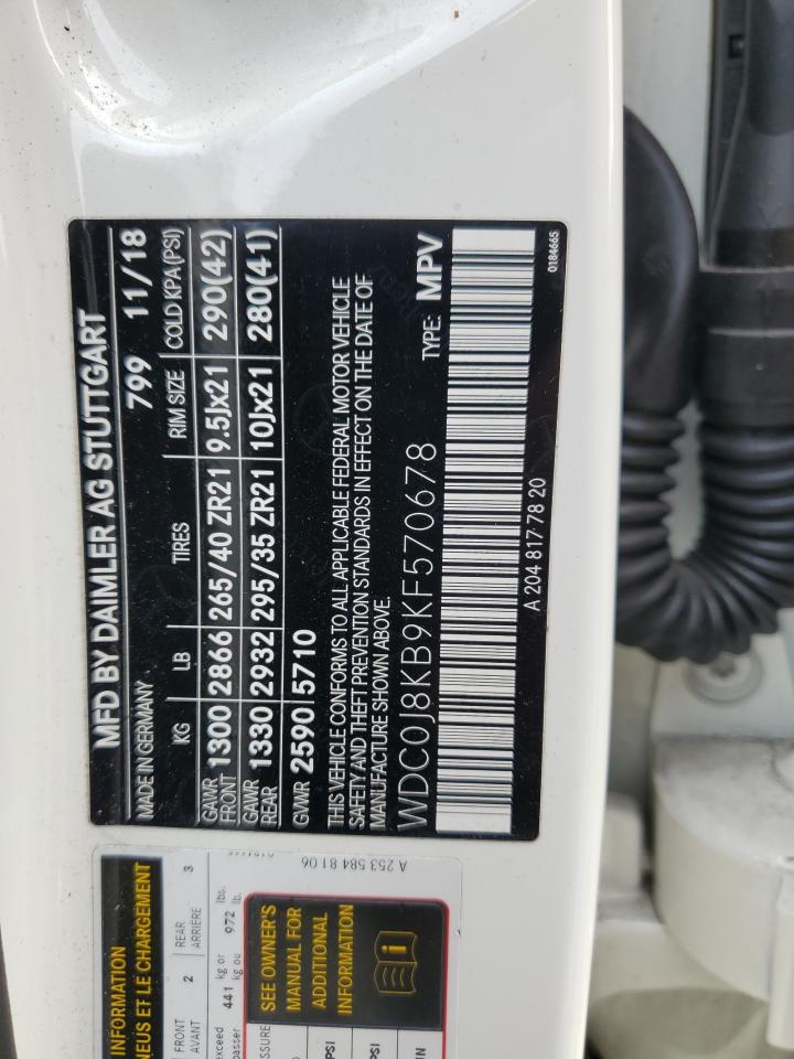 2019 Mercedes-Benz Glc Coupe 63 S 4Matic Amg VIN: WDC0J8KB9KF570678 Lot: 83853205