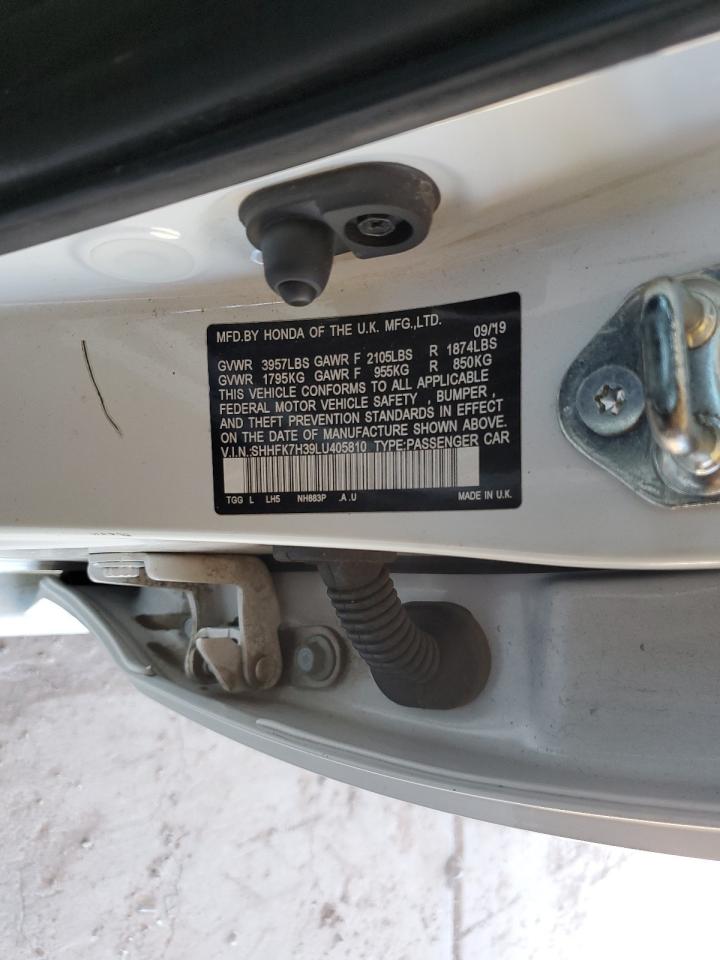 2020 Honda Civic Lx VIN: SHHFK7H39LU405810 Lot: 80518585