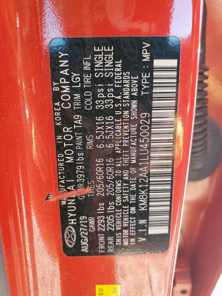 2020 Hyundai Kona Se VIN: KM8K12AA1LU450029 Lot: 84282645