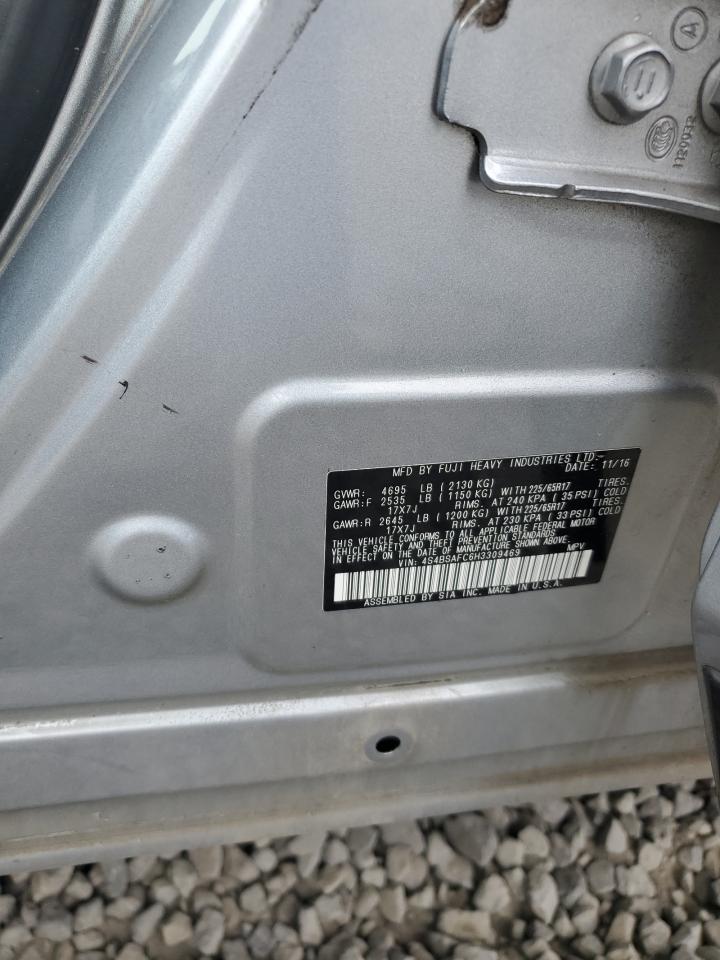 2017 Subaru Outback 2.5I Premium VIN: 4S4BSAFC6H3309469 Lot: 72074085