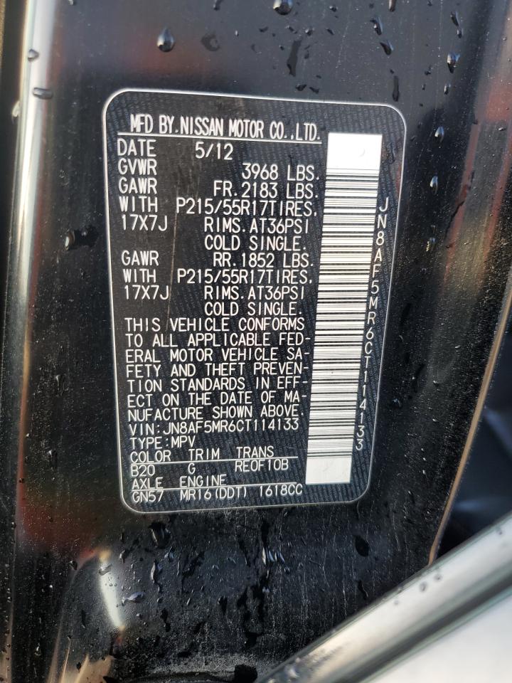 2012 Nissan Juke S VIN: JN8AF5MR6CT114133 Lot: 81219945