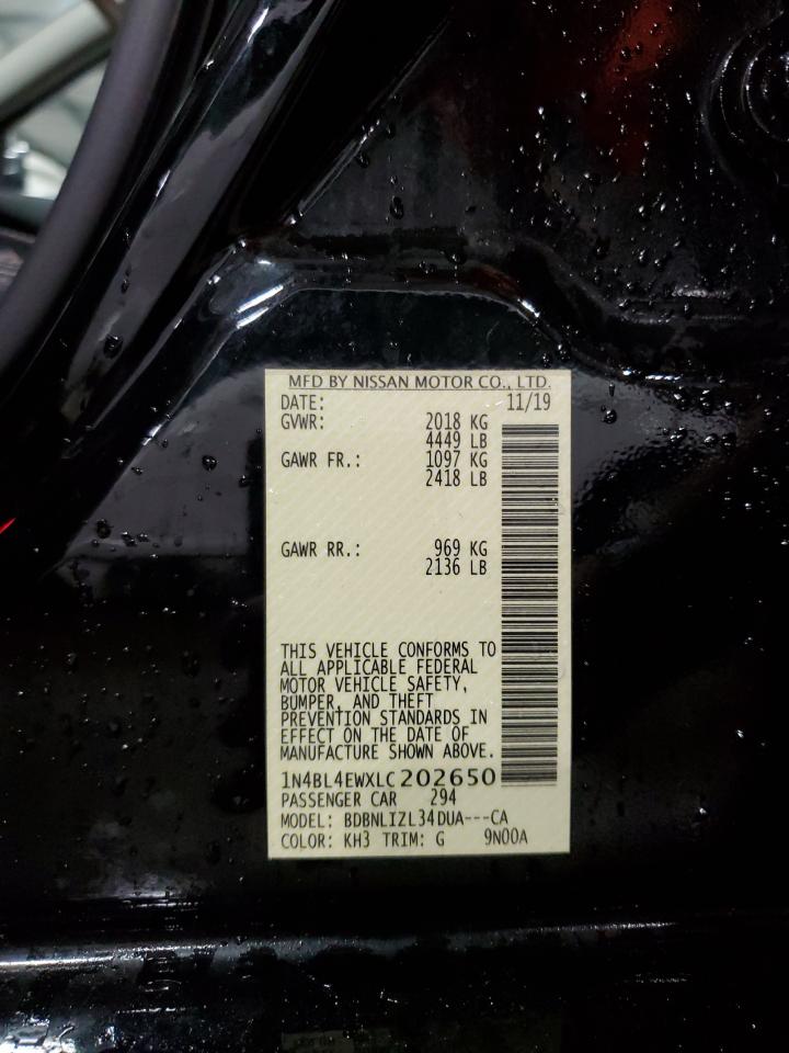 2020 Nissan Altima Sl VIN: 1N4BL4EWXLC202650 Lot: 83874185