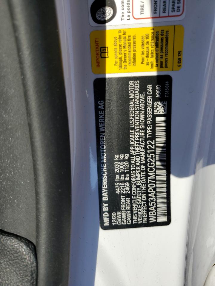 2021 BMW 430I VIN: WBA53AP07MCG25122 Lot: 71523865