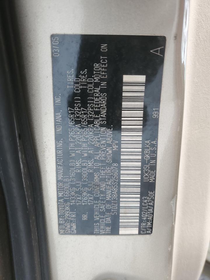 2005 Toyota Sequoia Limited VIN: 5TDZT38A85S256078 Lot: 84743695