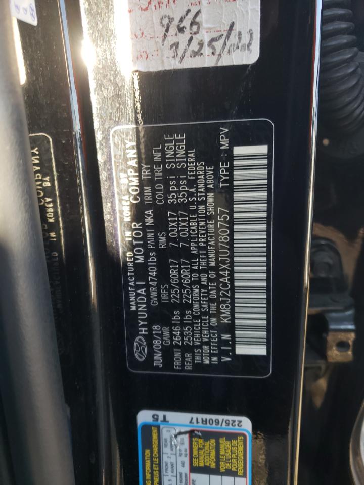 2018 Hyundai Tucson Se VIN: KM8J2CA4XJU780757 Lot: 71133115