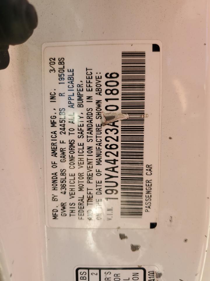 2003 Acura 3.2Cl Type-S VIN: 19UYA42623A001806 Lot: 71437615