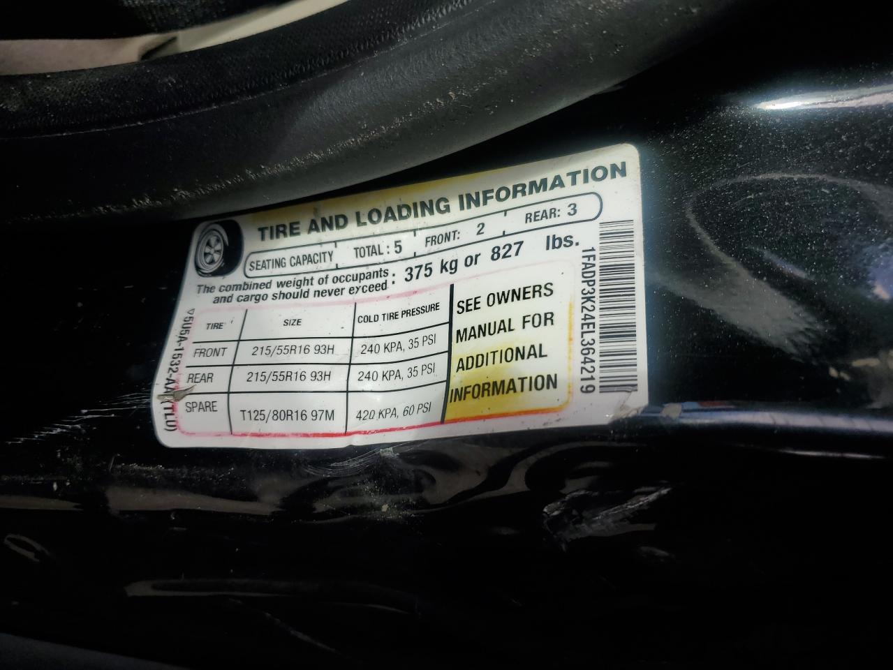 2014 Ford Focus Se VIN: 1FADP3K24EL364219 Lot: 80807995