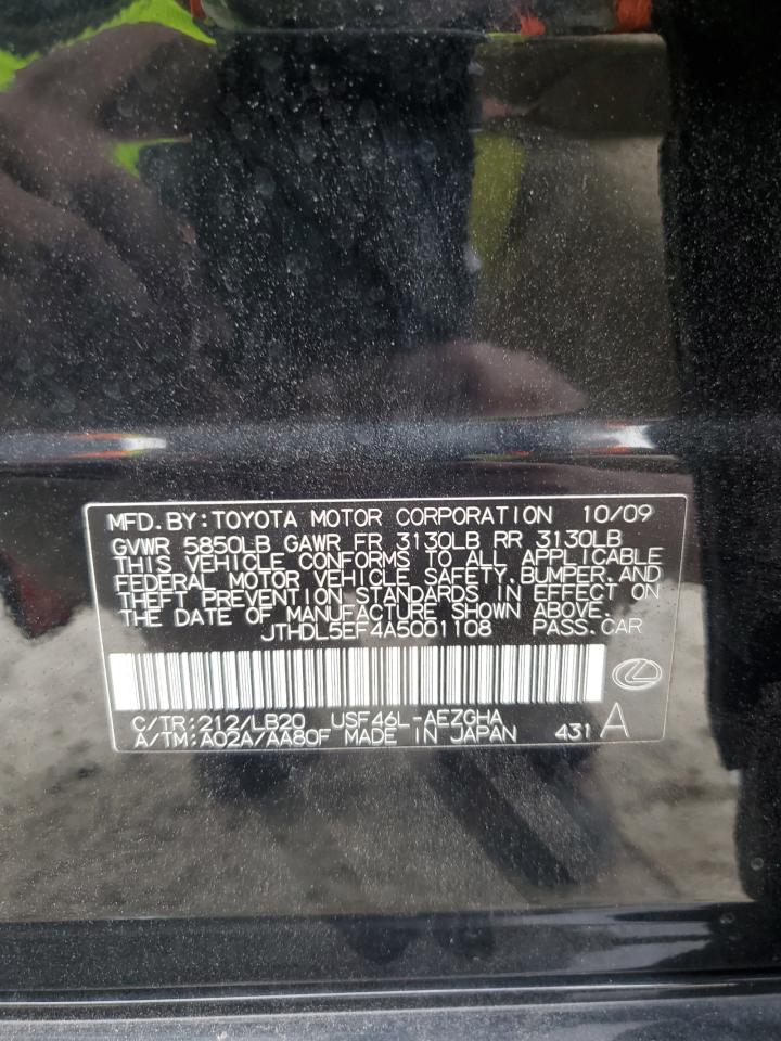 2010 Lexus Ls 460L VIN: JTHDL5EF4A5001108 Lot: 84170195