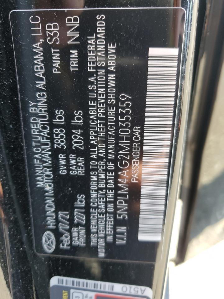 2021 Hyundai Elantra Sel VIN: 5NPLM4AG2MH035359 Lot: 80349865