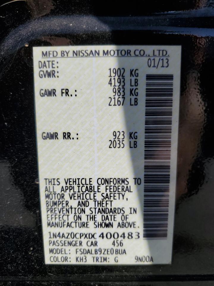 2013 Nissan Leaf S VIN: 1N4AZ0CPXDC400483 Lot: 81520685