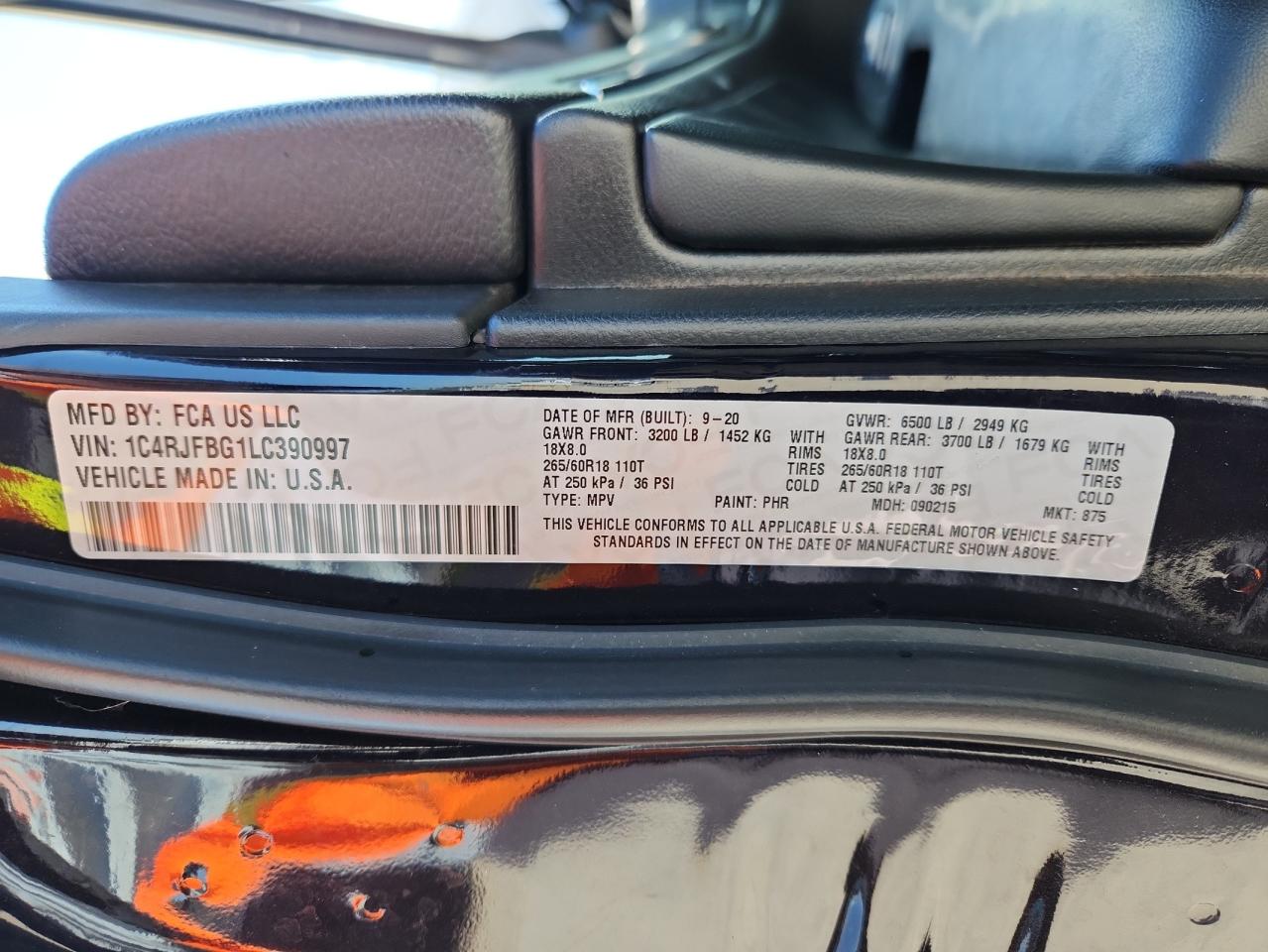 2020 Jeep Grand Cherokee Limited VIN: 1C4RJFBG1LC390997 Lot: 80532875