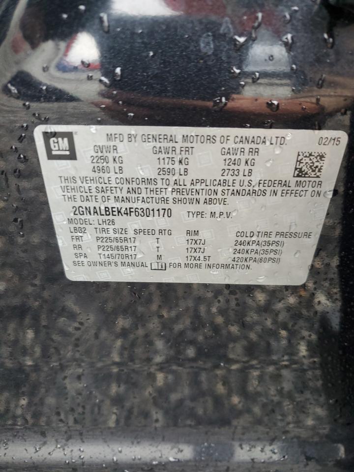 2015 Chevrolet Equinox Lt VIN: 2GNALBEK4F6301170 Lot: 84591665