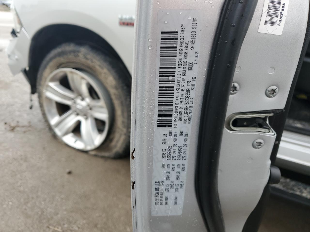 2016 Ram 1500 Sport VIN: 1C6RR6HT5GS360580 Lot: 82147695