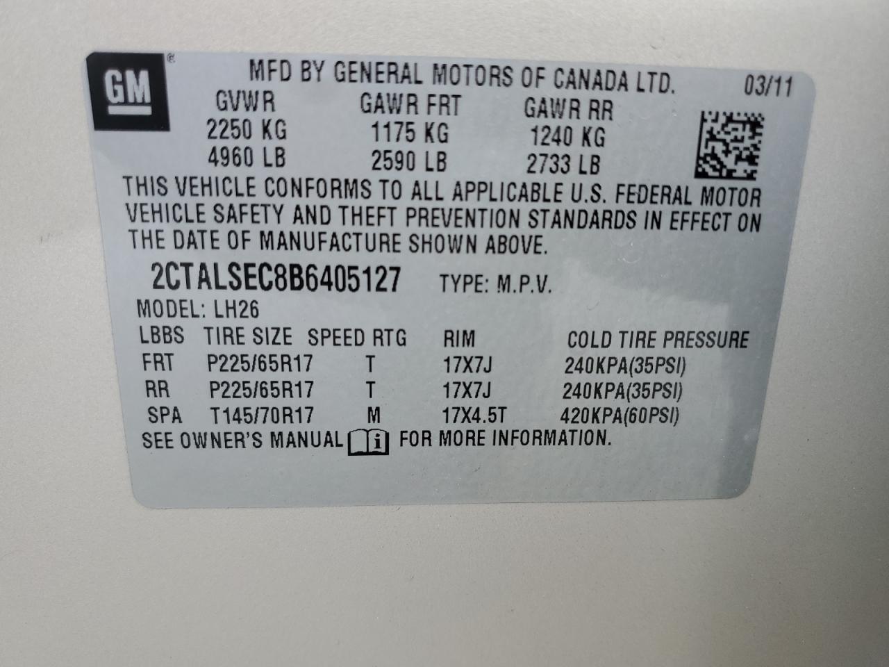 2011 GMC Terrain Sle VIN: 2CTALSEC8B6405127 Lot: 80732605