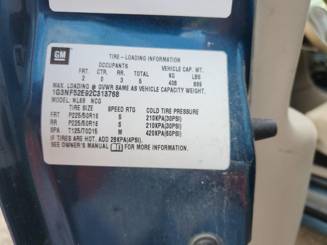 2002 Oldsmobile Alero Gls VIN: 1G3NF52E92C313768 Lot: 71604355