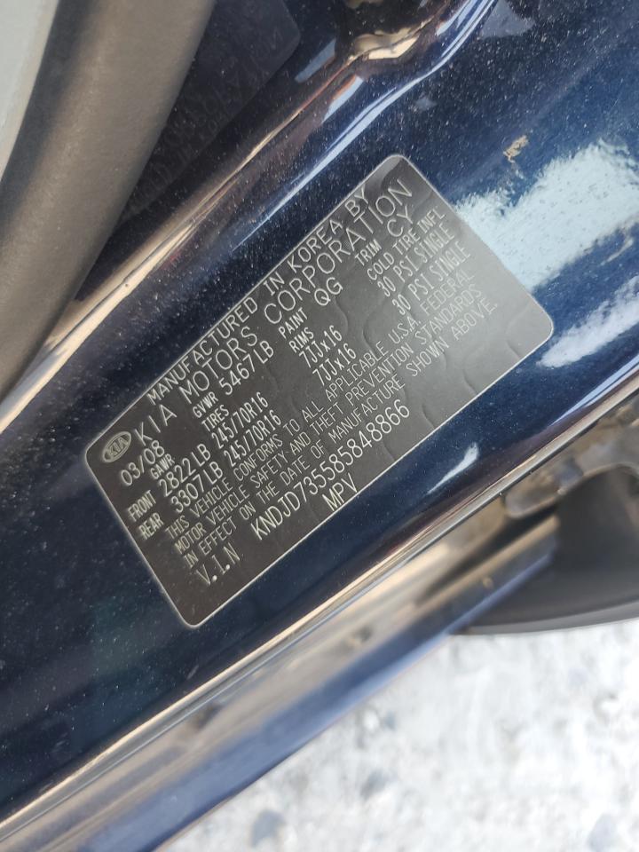 2008 Kia Sorento Ex VIN: KNDJD735585848866 Lot: 81551795