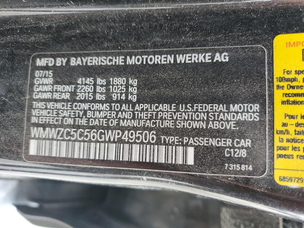 2016 Mini Cooper S Countryman VIN: WMWZC5C56GWP49506 Lot: 84236355