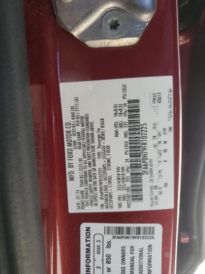 2015 Ford Fusion Se VIN: 3FA6P0H79FR102225 Lot: 82040315