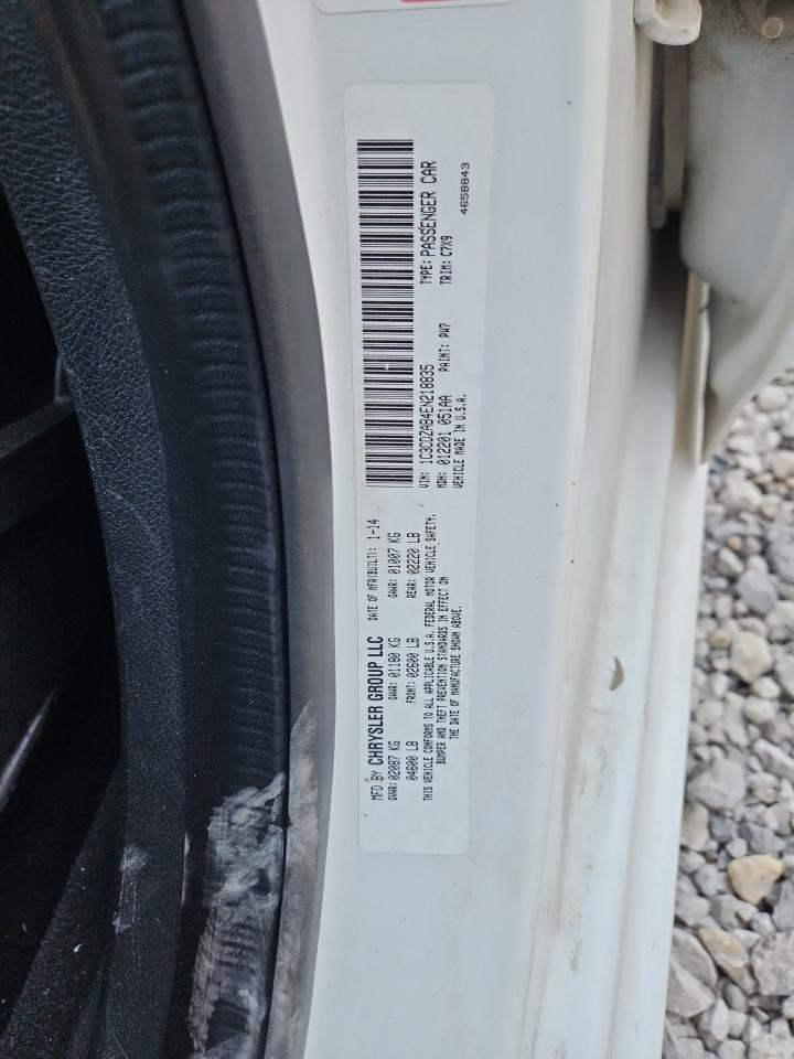 2014 Dodge Avenger Se VIN: 1C3CDZAB4EN218835 Lot: 80498795