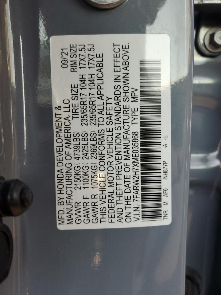 2021 Honda Cr-V Se VIN: 7FARW2H7XME035868 Lot: 70629975
