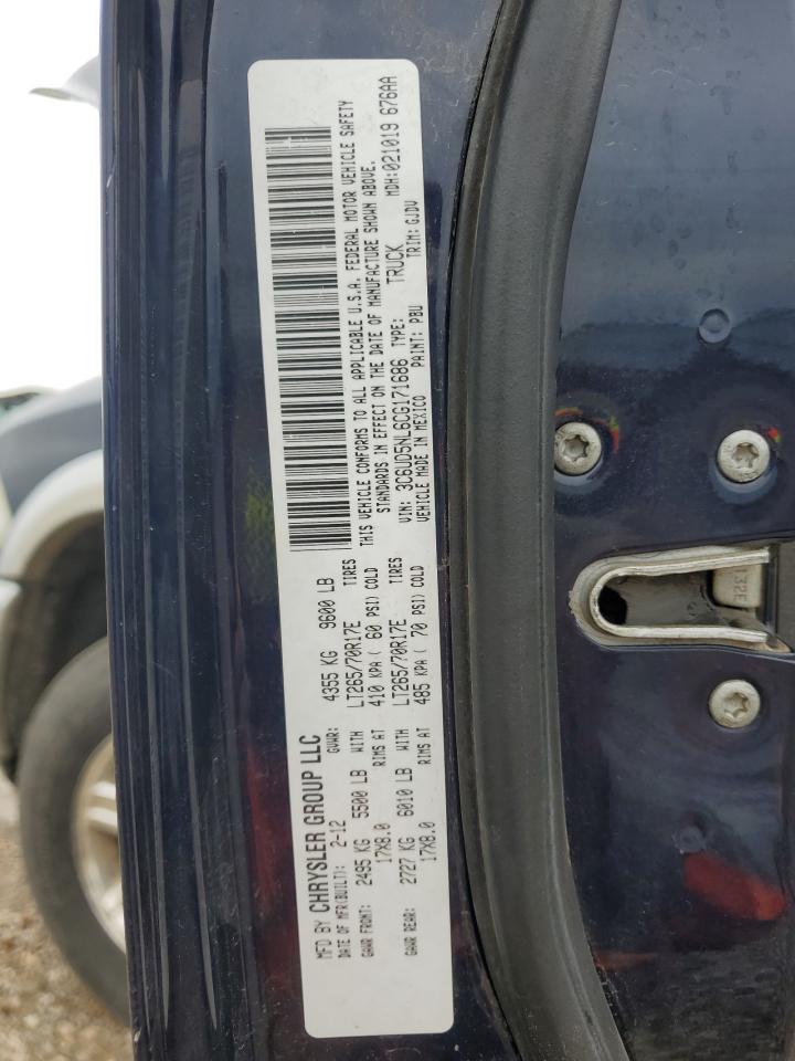 2012 Dodge Ram 2500 Laramie VIN: 3C6UD5NL6CG171686 Lot: 80148395