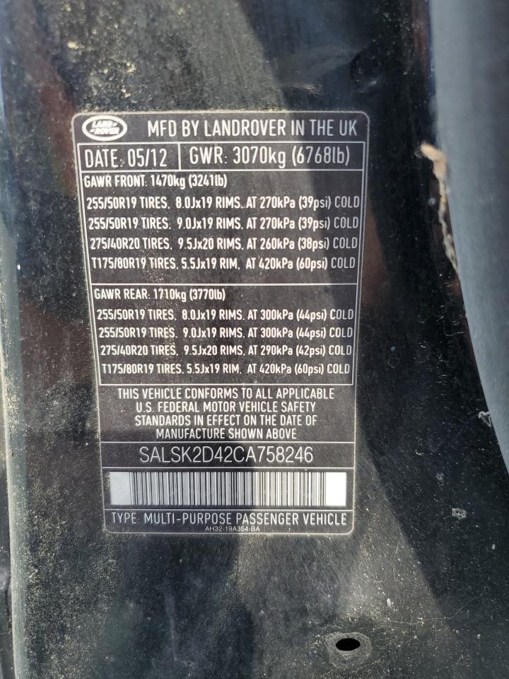 2021 Land Rover Range Rover Sport Hse Luxury VIN: SALSK2D42CA758246 Lot: 83758965