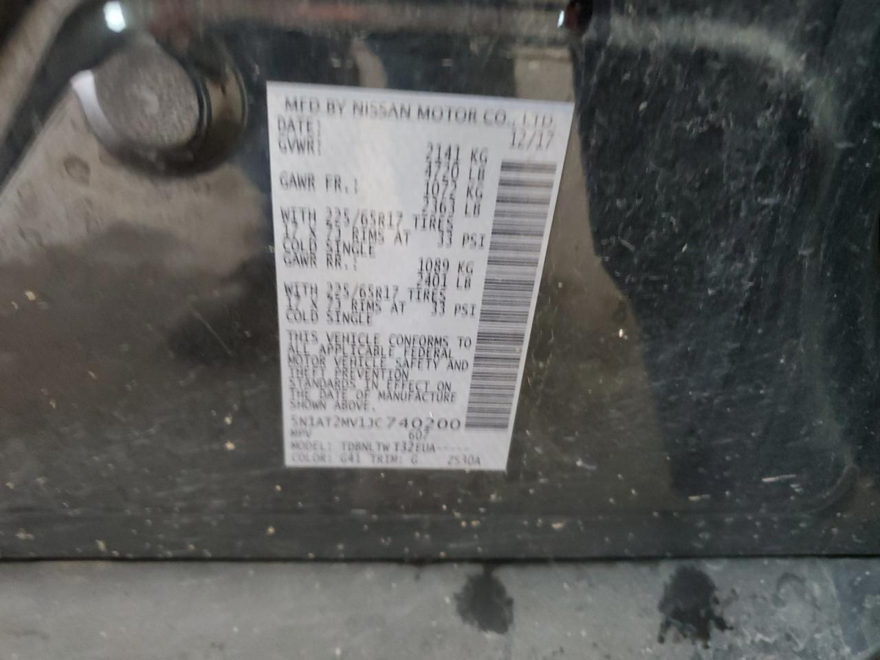 2018 Nissan Rogue S VIN: 5N1AT2MV1JC740200 Lot: 81306225