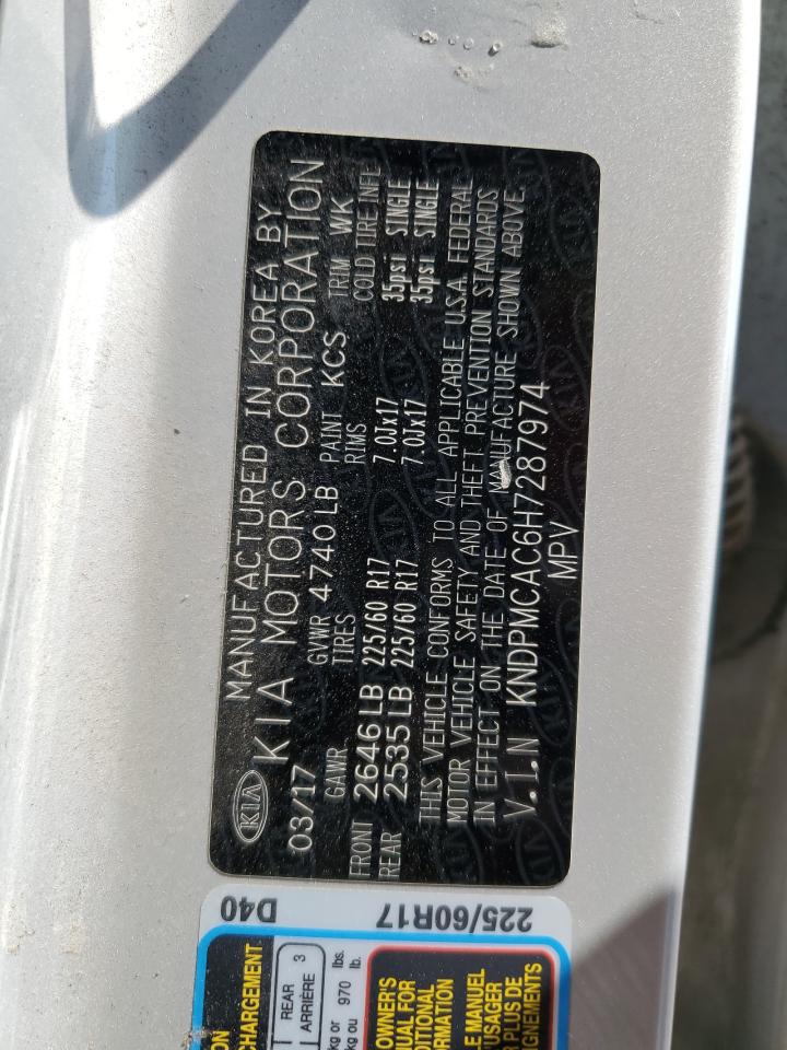 2017 Kia Sportage Lx VIN: KNDPMCAC6H7287974 Lot: 71717305