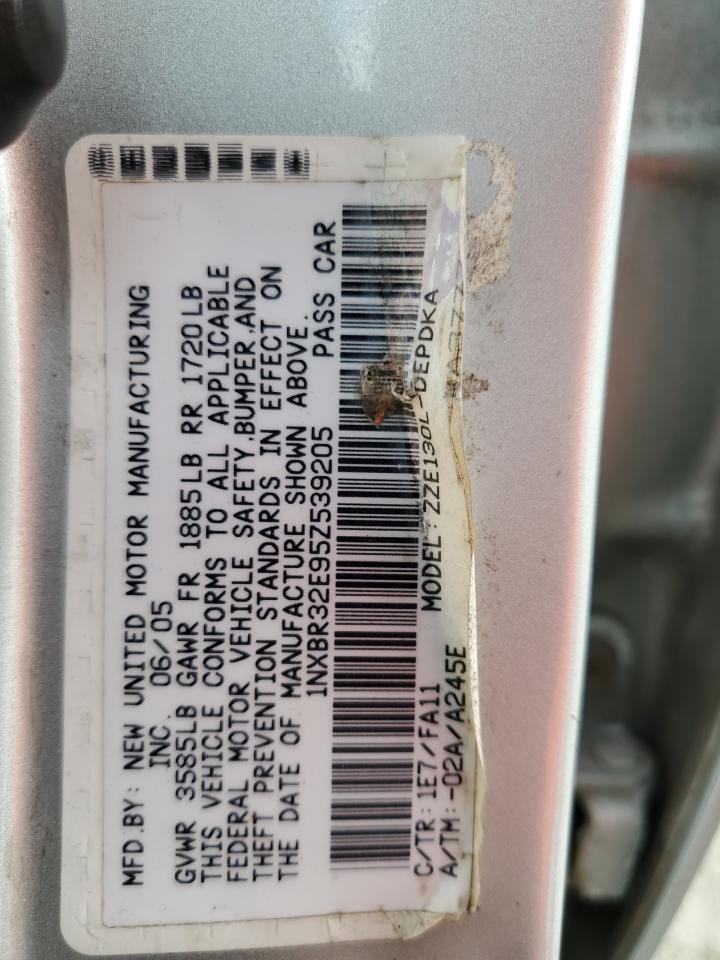 2005 Toyota Corolla Ce VIN: 1NXBR32E95Z539205 Lot: 83846295