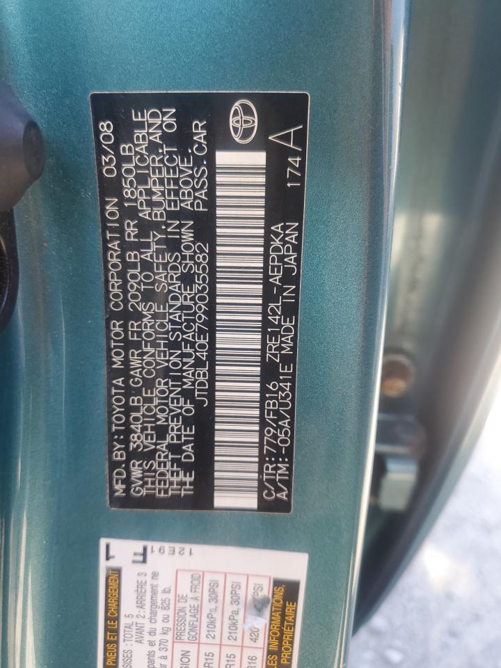 2009 Toyota Corolla Base VIN: JTDBL40E799035582 Lot: 80844355