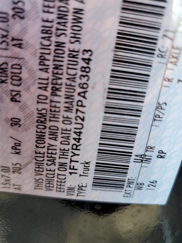 2007 Ford Ranger Super Cab VIN: 1FTYR44U27PA63843 Lot: 84833005