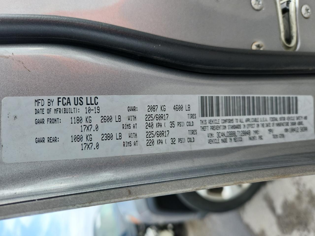 2020 Jeep Compass Latitude VIN: 3C4NJDBB8LT128048 Lot: 81480625